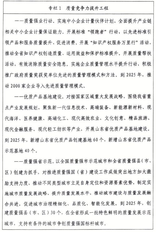 省委、省政府印发《山东省质量强省建设纲要